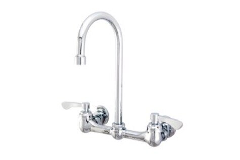 Commercial Two Handle Wall Mounted Kitchen Faucet w/ Wrist ...