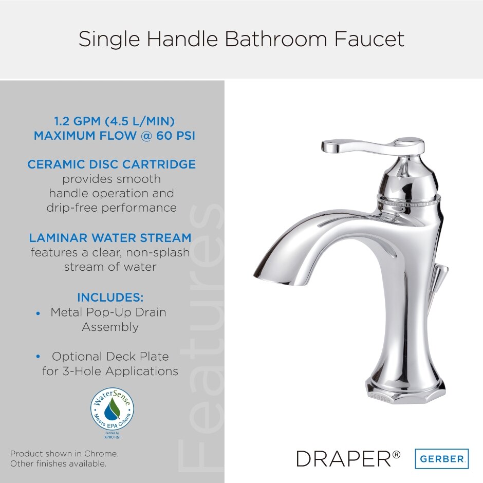 Draper® Single Handle Lavatory Faucet