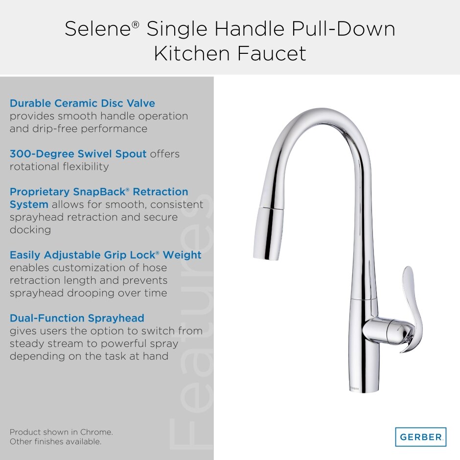 Selene® Single Handle Pull-Down Kitchen Faucet