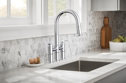 Gerber® Adds New Faucet to Kinzie® Kitchen Collection - Our First Pull-Down Bridge Model