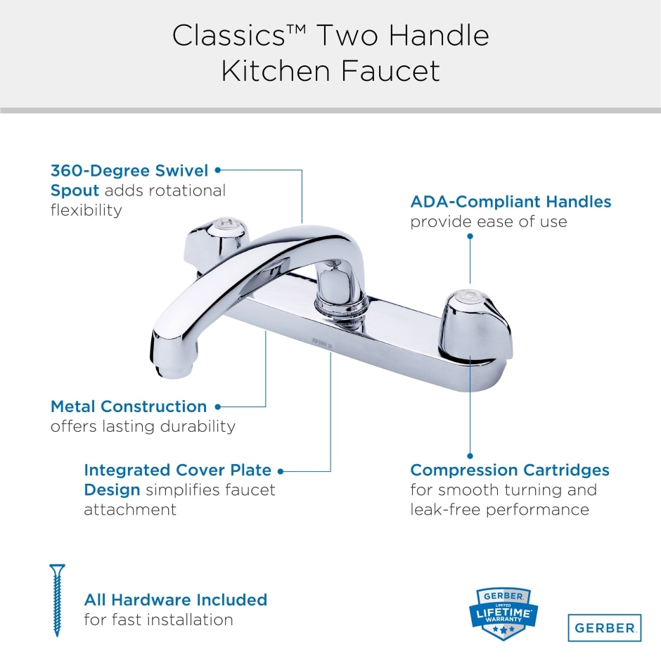Two Handle Kitchen Faucet Deck Plate